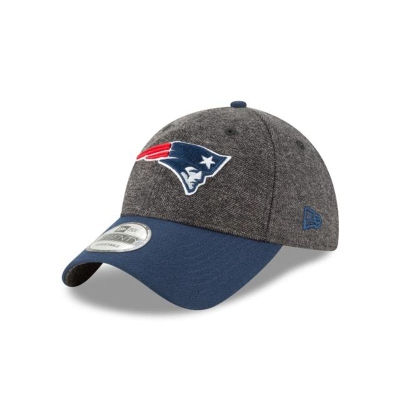 Grey New England Patriots Hat - New Era NFL Tweed Turn 9TWENTY Adjustable Caps USA9215643